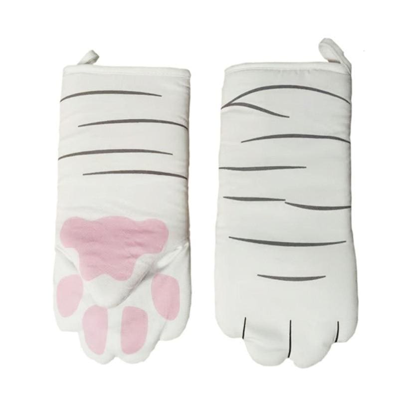 Heat Resistant Cat Paw Oven Mitt – Durable Cotton, Fun Design-Oven Mitt-White Paw (1 piece)-4-Colydia