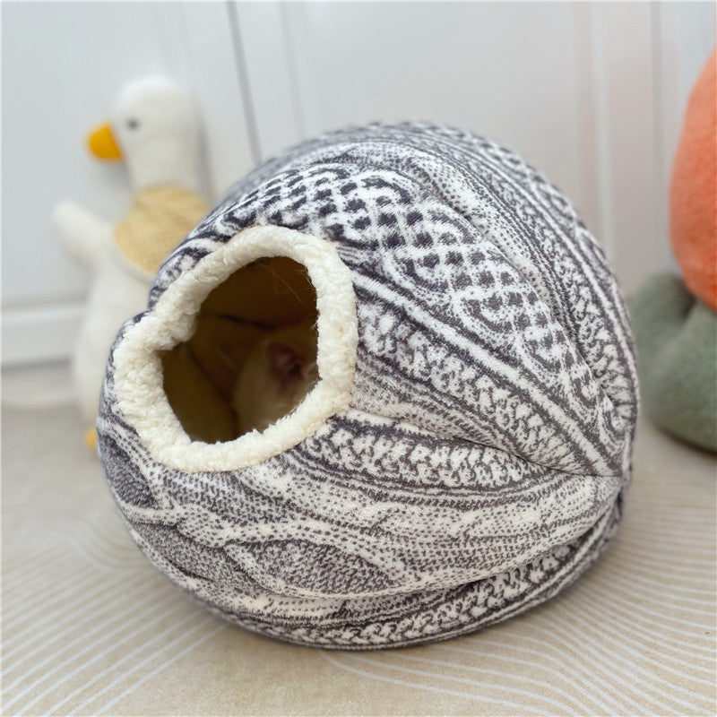 Cozy Wool-Look Cat Ball for Safe Snuggles - Ideal for Cold Afraid Cats-Cat Bed/Niche-4-Colydia