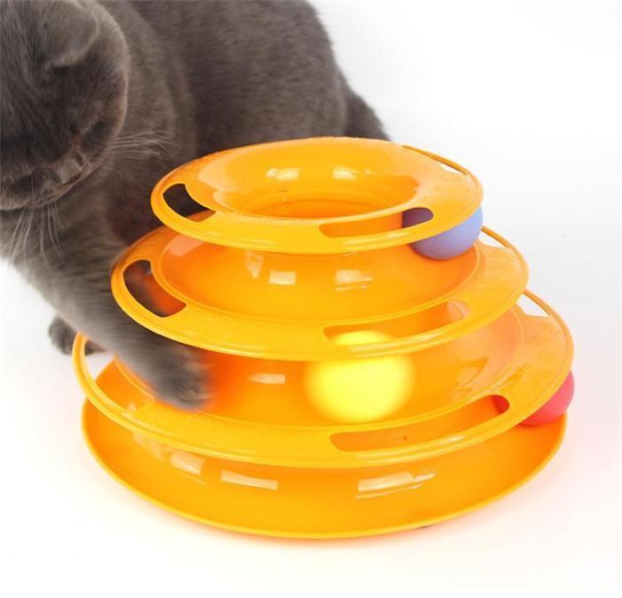 Interactive 3-Tier Cat Track Toy with Rolling Balls for Endless Fun-Cat Track Toy-1-Colydia