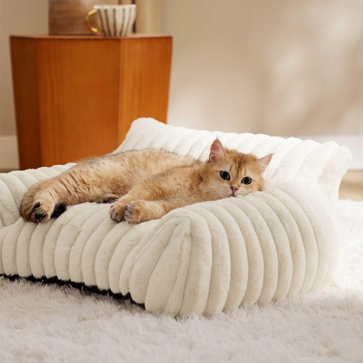 Washable Orthopedic Fluffy Dog Bed | Luxury Pet Sofa, Ideal Gift