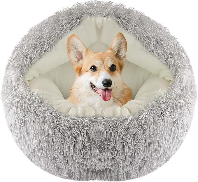 Luxurious Plush Dog Bed with Cover for Small Canines-Plush Dog Bed-1-Colydia