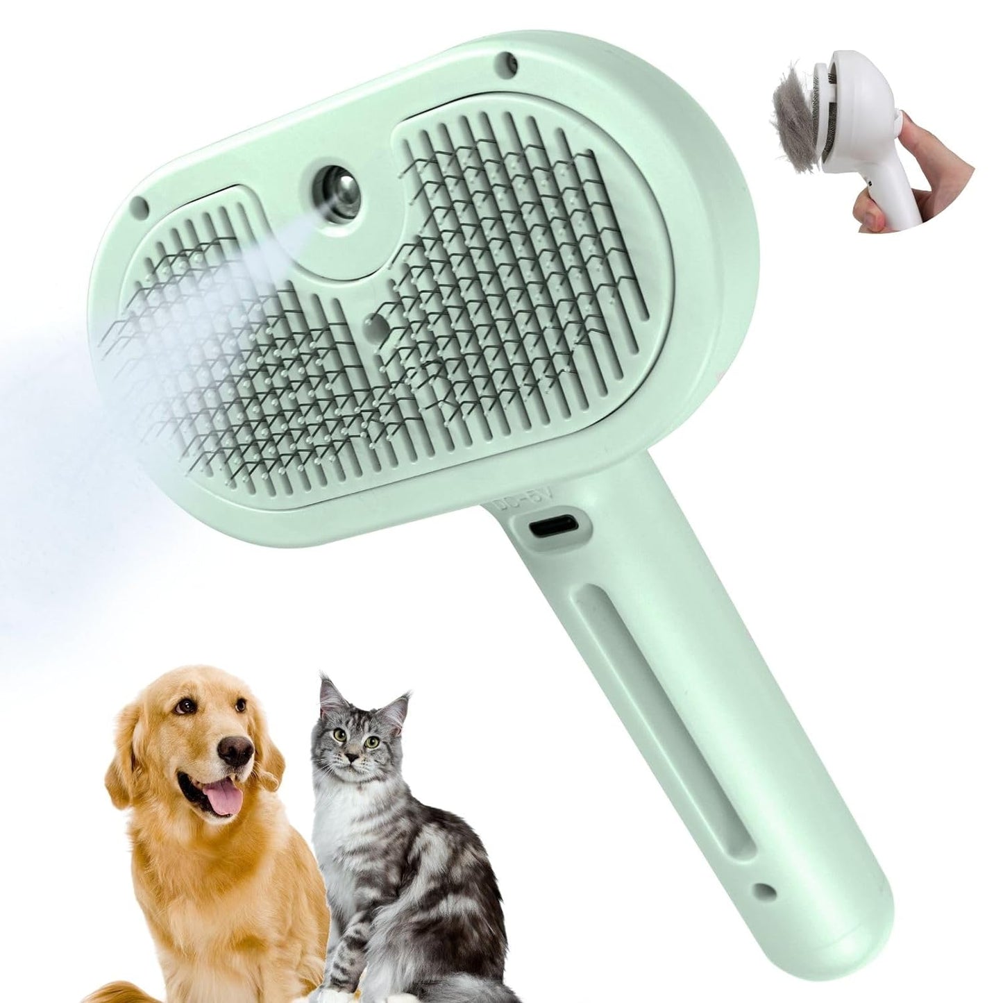 Mist Massage Spray Brush for Cats and Dogs-**Product Type**: Pet Grooming Brush-Green-8-Colydia