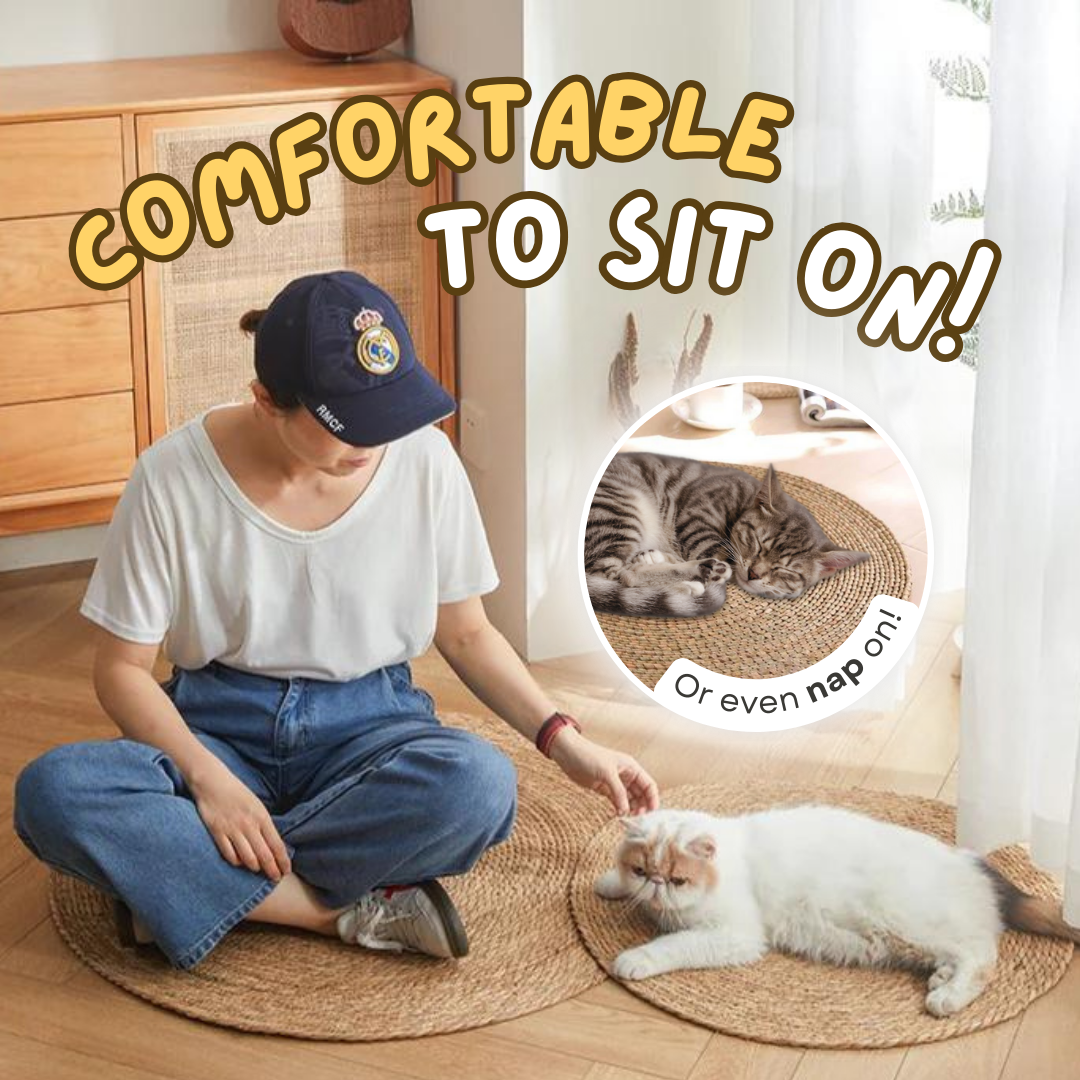 Sturdy Cattail Cat Mat: Scratch and Lounge in Style-Cat Scratching Mat-3-Colydia