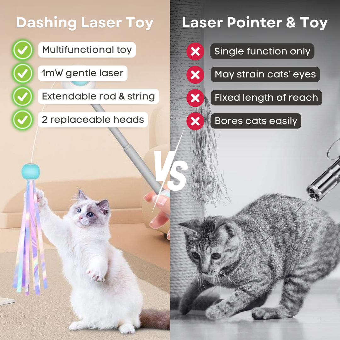 Interactive Cat Toy: Laser, Retractable Head, Feathers & More Fun!-Interactive Cat Toy-6-Colydia