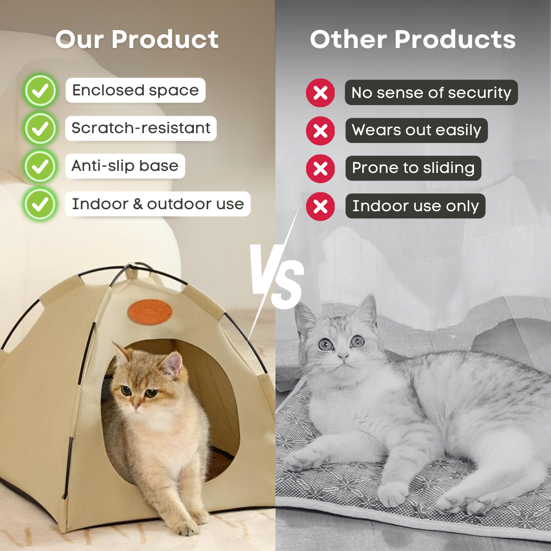 Cozy Cat Retreat Tent: Portable, Easy Setup for Play, Sleep & Travel-Cat Tent-7-Colydia