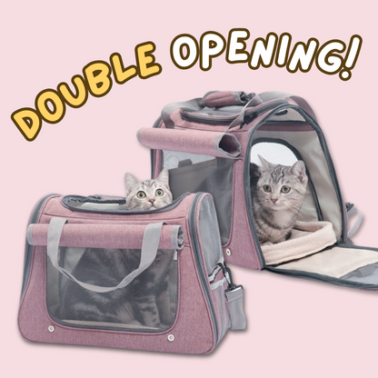 Durable Cat Travel Carrier with Mesh Panels for Easy Ventilation-Cat Travel Carrier-3-Colydia