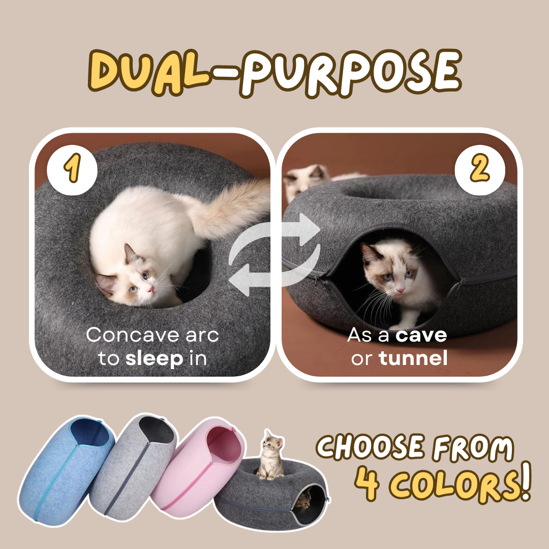 Luxurious Donut Cat Bed for Social & Solitary Cats - Ultimate Comfort-Cat Bed-5-Colydia