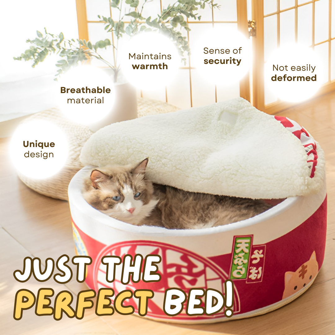 Adorable Ramen Cat Bed - Ultimate Comfort for Your Furry Companion-Cat Bed-3-Colydia