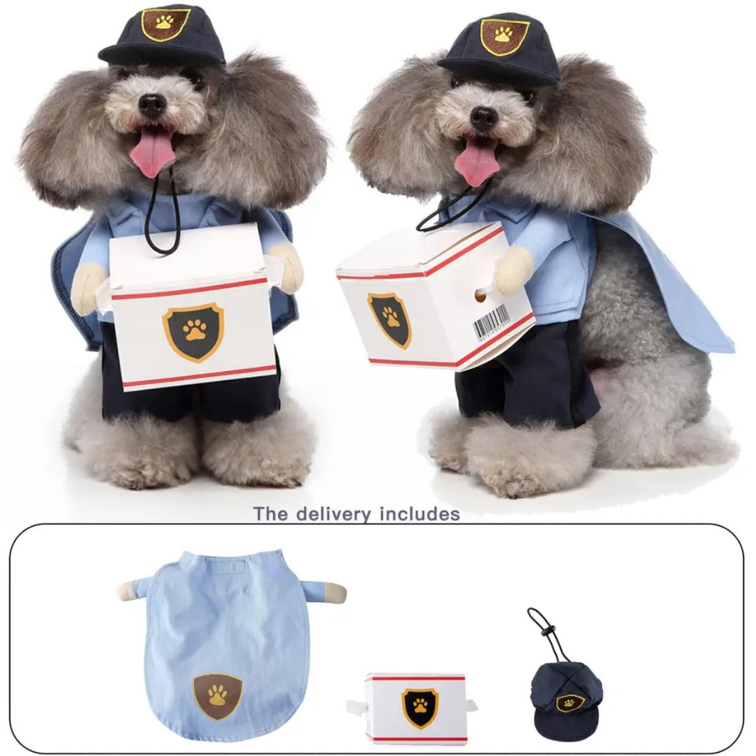 Charming Pet Mail Carrier Costume - Comfortable, Easy, Durable Fit-Pet Costume-Blue-S-5-Colydia