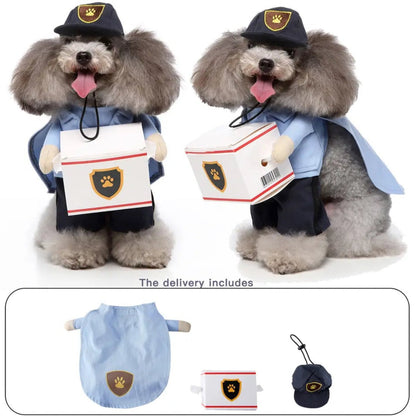 Charming Pet Mail Carrier Costume - Comfortable, Easy, Durable Fit-Pet Costume-Blue-S-5-Colydia