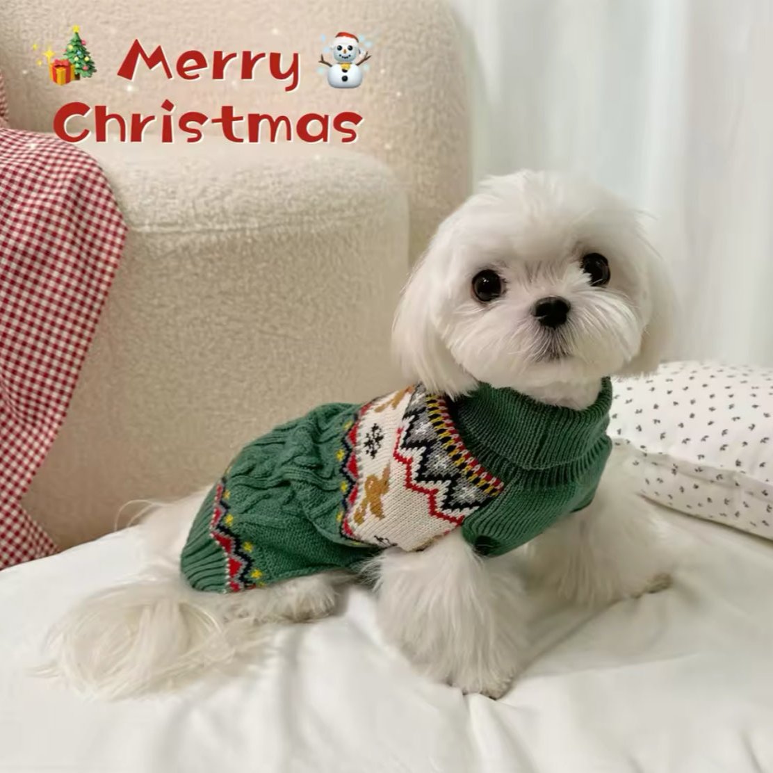 Cozy Festive Pet Sweater – Stylish Holiday Wear, Perfect for Photos!-Pet Sweater-2-Colydia