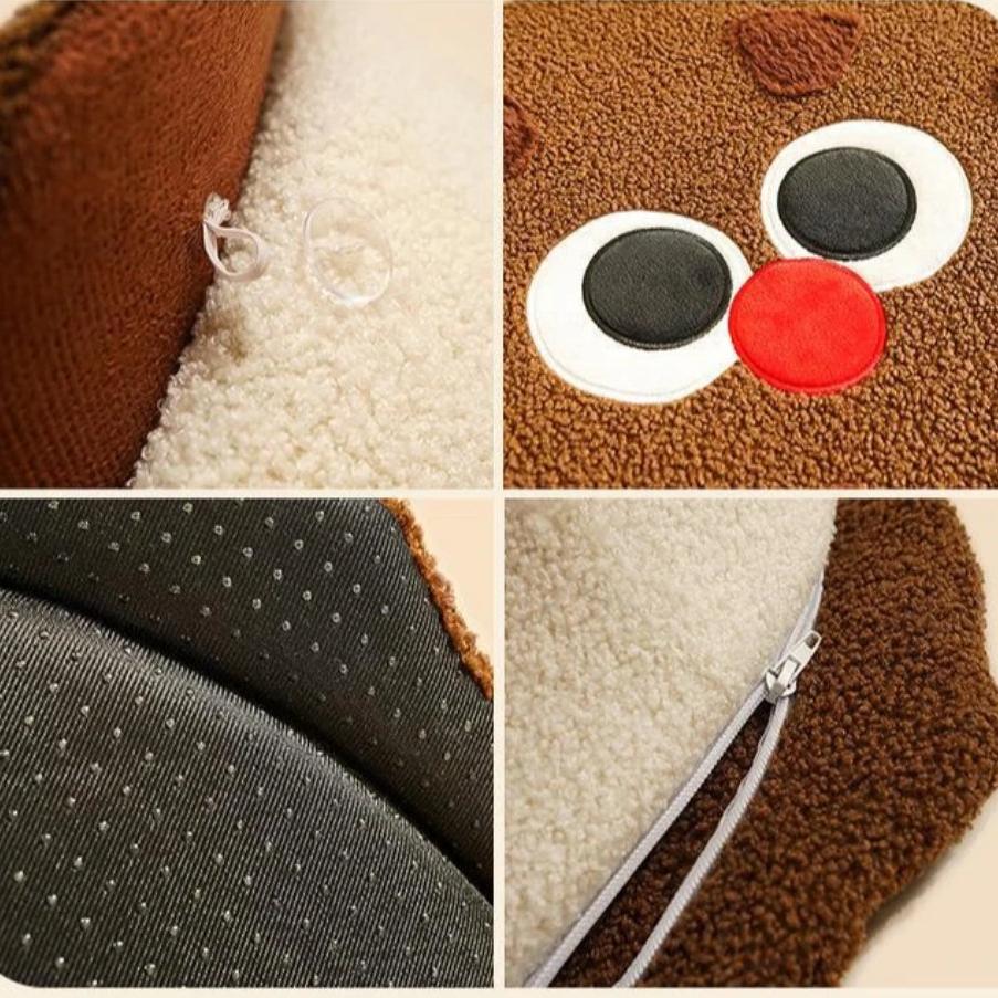 Cozy Cookie Pet Bed: Plush, Semi-Enclosed, Detachable & Versatile-Pet Bed-7-Colydia