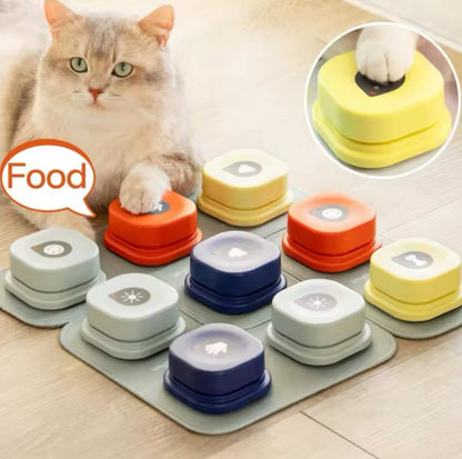 Interactive Customizable Pet Communication Buttons with Non-Skid Mat-Pet Communication Device-1-Colydia