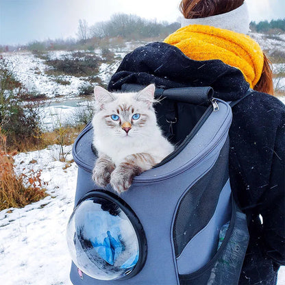 Portable Cat Backpack with Porthole - Secure Travel Carrier Bag-Portable Cat Backpack Carrier-2-Colydia