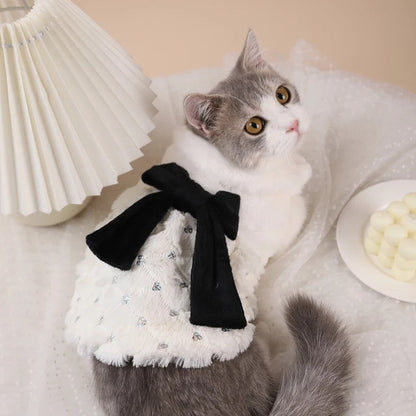 Elegant Sequin Pet Winter Coat with Soft Lining and Stylish Bow-Pet Winter Coat-7-Colydia