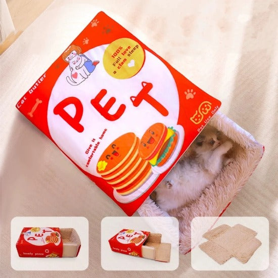 Plush Snack Box Pet Bed for Cats & Dogs | Washable & Detachable-Pet Bed-7-Colydia