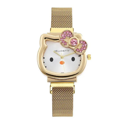 Women's Cat Head Shaped Watch with Magnetic Bracelet, Quartz Movement-Fashion Watch-Gold-5-Colydia