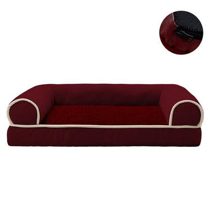 Orthopedic Luxury Dog Sofa Bed - Comfort & Support for Pets-Orthopedic Dog Sofa Bed-S 40X30X9cm-Red Wine-7-Colydia