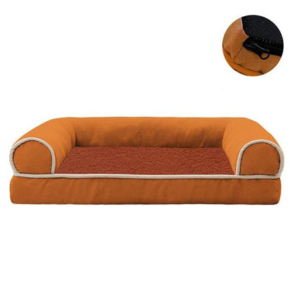 Orthopedic Luxury Dog Sofa Bed - Comfort & Support for Pets-Orthopedic Dog Sofa Bed-S 40X30X9cm-Orange-8-Colydia