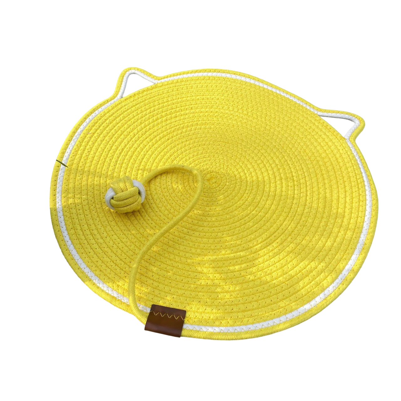 Cozy Plush French Fry Cat Bed with Customizable Layers & Anti-Slip Base-Cat Bed-Lemon (with ball)-16.9"-18-Colydia