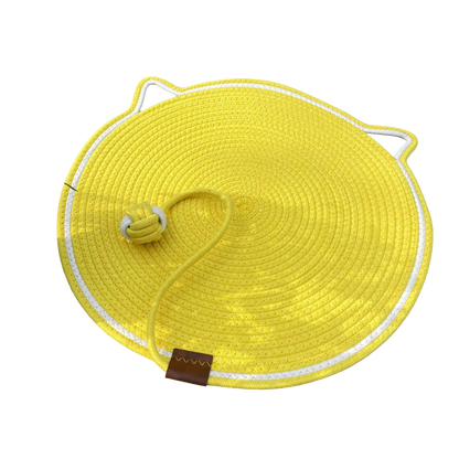 Cozy Plush French Fry Cat Bed with Customizable Layers & Anti-Slip Base-Cat Bed-Lemon (with ball)-16.9"-18-Colydia