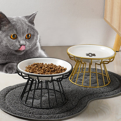 PurrFeast Elevated Cat Bowl Set for Stylish Dining-Elevated Cat Bowl Set-Black-1-Colydia