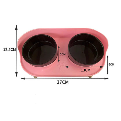 Elevated Essence Ergonomic Pet Dining Station-Pet Dining Station-Pink Base + Black Bowl-9-Colydia