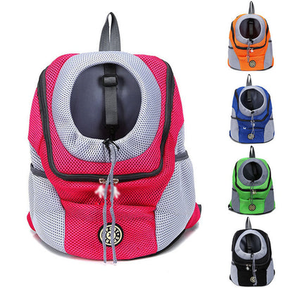 Breathable Pet Carrier Backpack - Spacious Design for Cats & Dogs-Pet Carrier Backpack-Rose red-Large m-1-Colydia