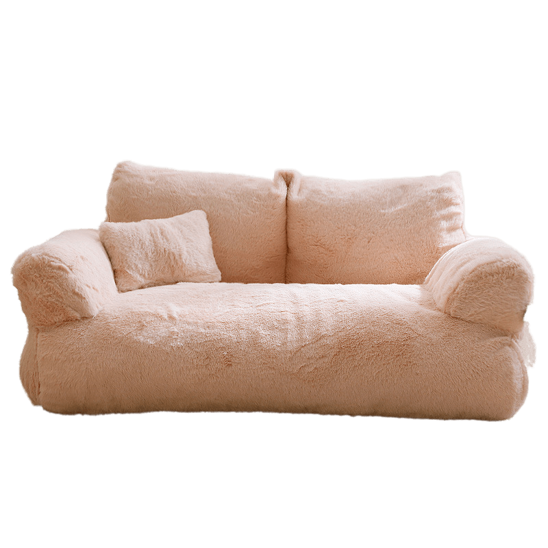 Luxury Cat Sofa Bed - Plush, Spacious, Perfect for Pampered Pets-Luxury Cat Bed-Beige-10-Colydia