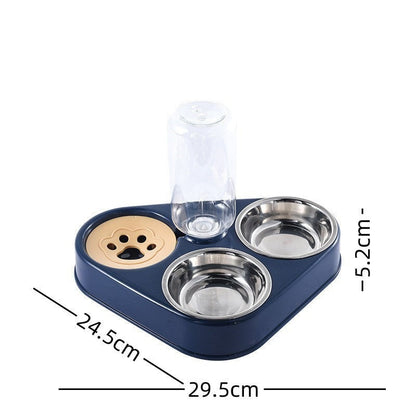 Savory Feast Stainless Steel Pet Feeding Station with Automatic Water Dispenser-Pet Feeding Station-Blue-8-Colydia