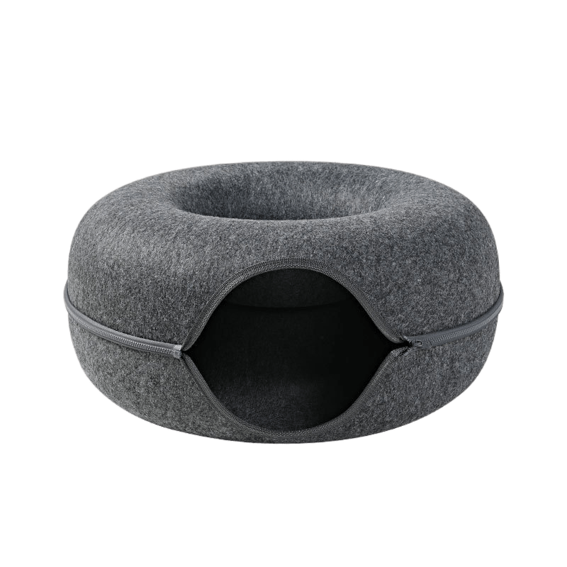 Luxurious Donut Cat Bed for Social & Solitary Cats - Ultimate Comfort-Cat Bed-Dark Grey-20 inch-8-Colydia