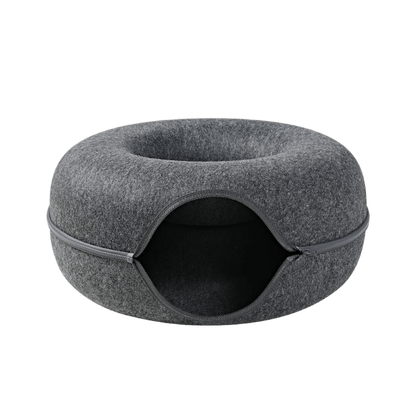 Luxurious Donut Cat Bed for Social & Solitary Cats - Ultimate Comfort-Cat Bed-Dark Grey-20 inch-8-Colydia