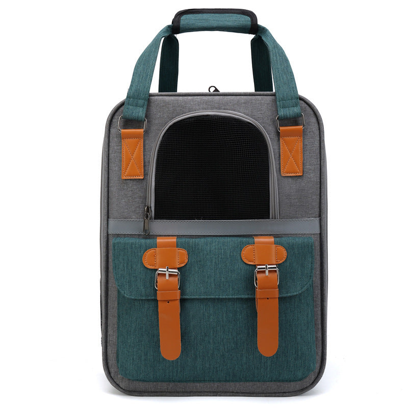 PurrPack Adventure Cat Backpack - Travel in Style-Cat Backpack Carrier-Style B (Dark Green)-8-Colydia