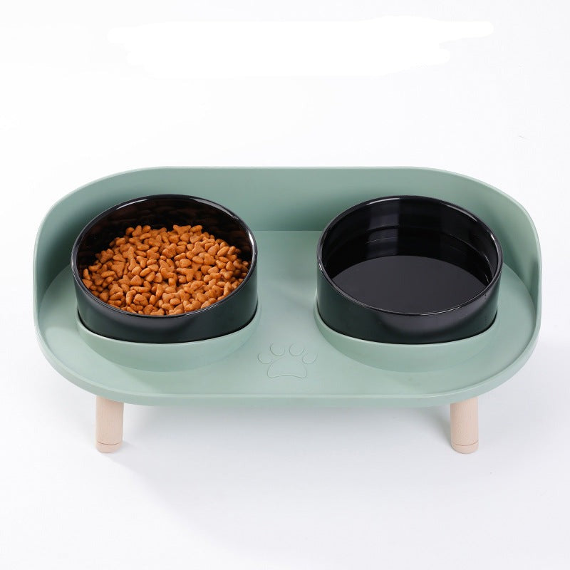 Elevated Essence Ergonomic Pet Dining Station-Pet Dining Station-Green Base + Black Bowl (3 heights)-2-Colydia