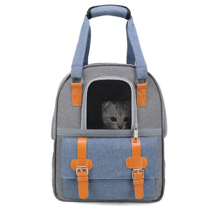 PurrPack Adventure Cat Backpack - Travel in Style-Cat Backpack Carrier-Style B (Light Blue)-2-Colydia