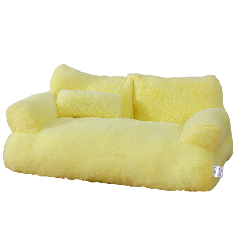 Luxury Cat Sofa Bed - Plush, Spacious, Perfect for Pampered Pets-Luxury Cat Bed-Yellow-15-Colydia