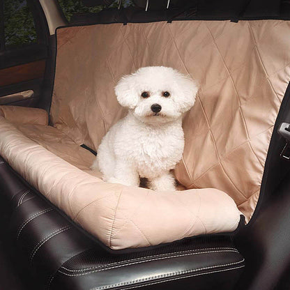 PoochProtect Deluxe Rear Seat Car Dog Mat-Pet Car Mat-Khaki-1-Colydia