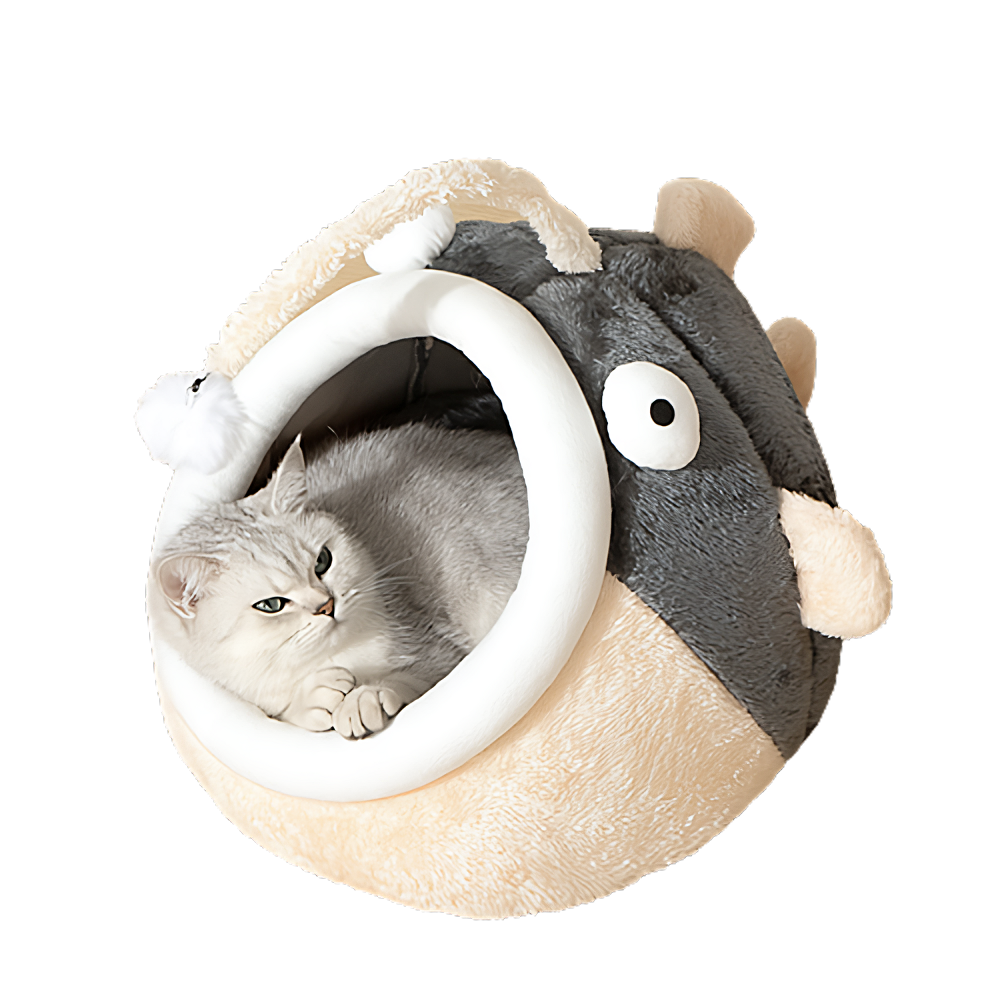 Comfy Angler Fish Cat Bed Perfect for Nautical-Themed Décor-Cat Bed-1-Colydia