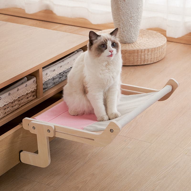 Stylish Wooden Cat Perches for Cozy Beds-Cat Perches-Pink-1-Colydia