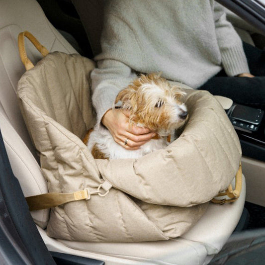 Luxury 2-in-1 Dog Car Seat and Portable Bed-**Product Type:** Dog Car Seat Bed Combo-Beige-1-Colydia