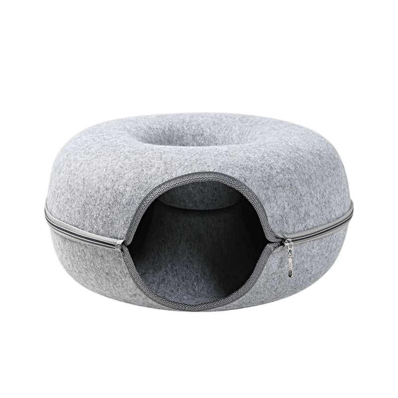 Luxurious Donut Cat Bed for Social & Solitary Cats - Ultimate Comfort-Cat Bed-Light Grey-20 inch-9-Colydia