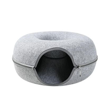 Luxurious Donut Cat Bed for Social & Solitary Cats - Ultimate Comfort-Cat Bed-Light Grey-20 inch-9-Colydia