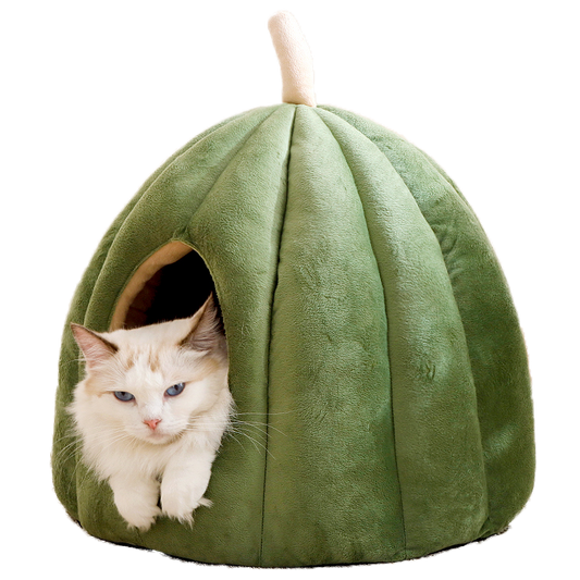 Cozy Pumpkin Cat Cave | Ultimate Comfort Retreat for Felines-Cat Cave-1-Colydia