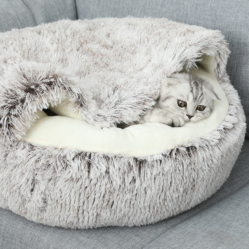 Comfy Pet Bed with Blanket Cave-Pet Bed-1-Colydia