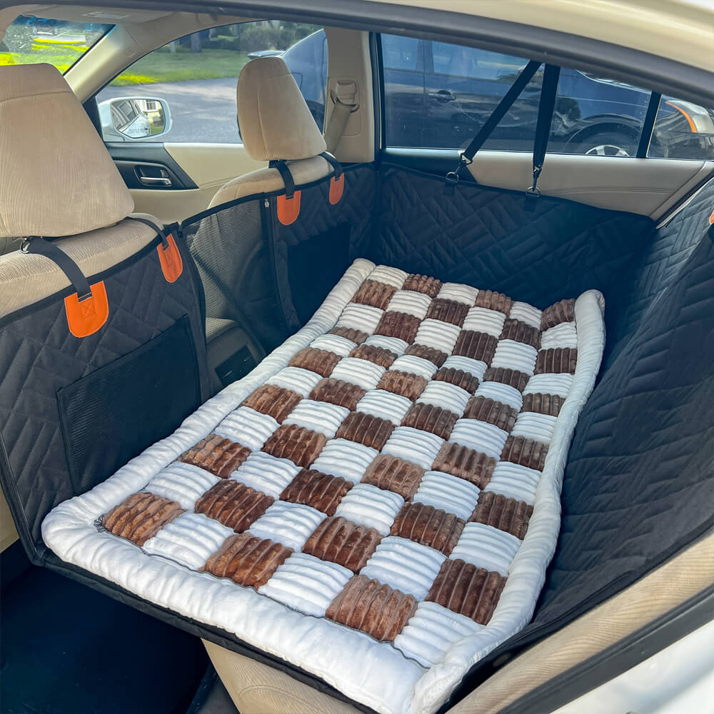 Deluxe Backseat Dog Bed Extender - Comfort & Style for Pets-Dog Car Bed Extender-Brown-10-Colydia