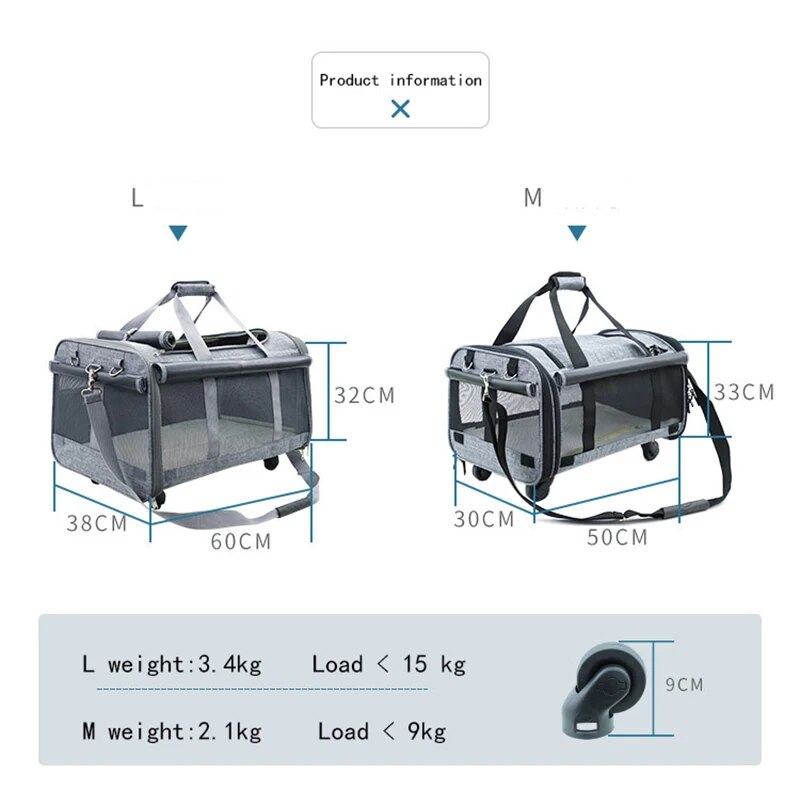 Rover Roller Portable Pet Carrier - Travel Made Easy-Portable Pet Carrier-8-Colydia