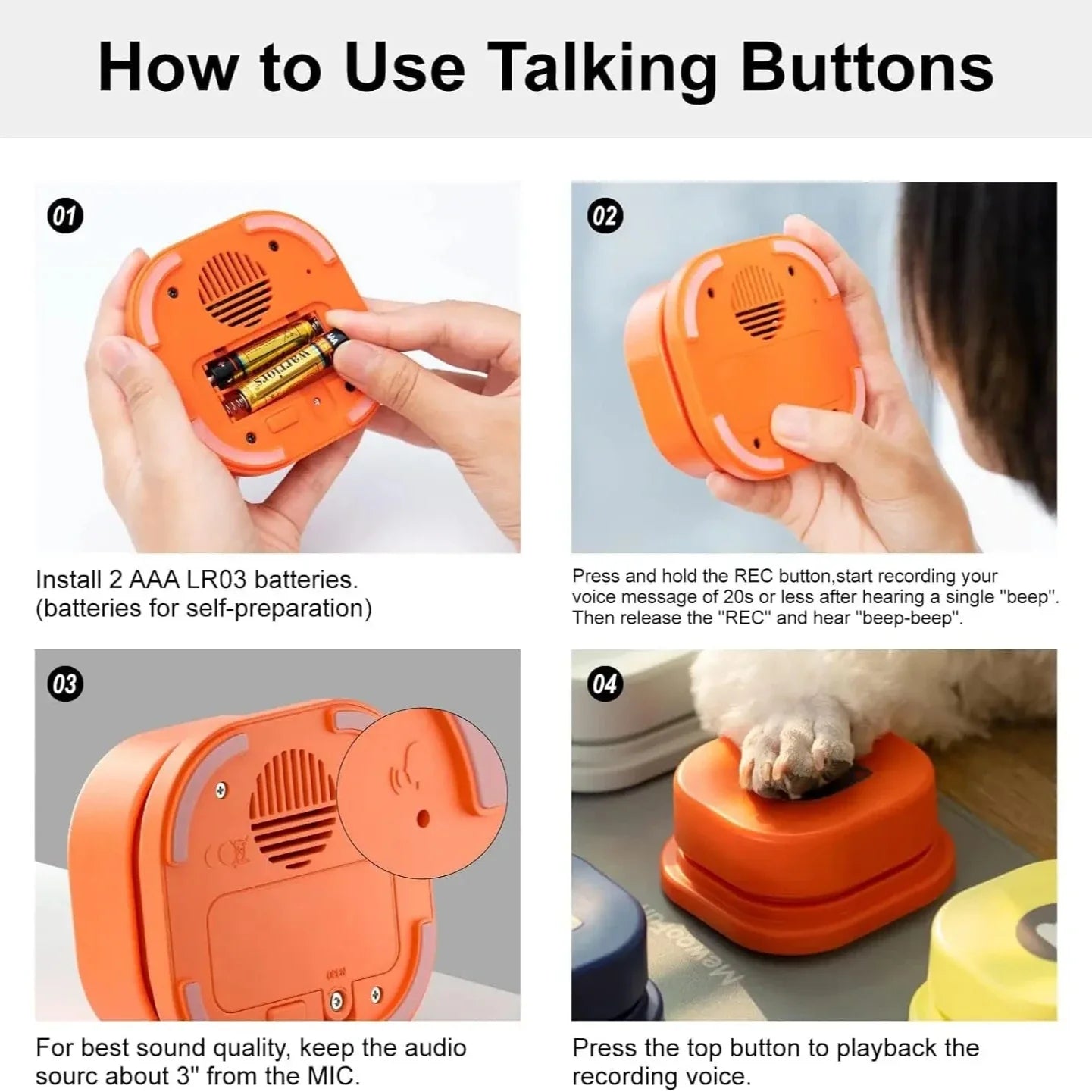 Interactive Customizable Pet Communication Buttons with Non-Skid Mat-Pet Communication Device-8-Colydia