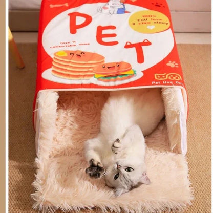 Plush Snack Box Pet Bed for Cats & Dogs | Washable & Detachable-Pet Bed-6-Colydia