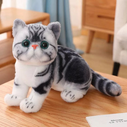 Realistic Kitten Plush Toy 26cm - Soft, Varied Colors for Cat Lovers-Plush Toy-Gray-6-Colydia