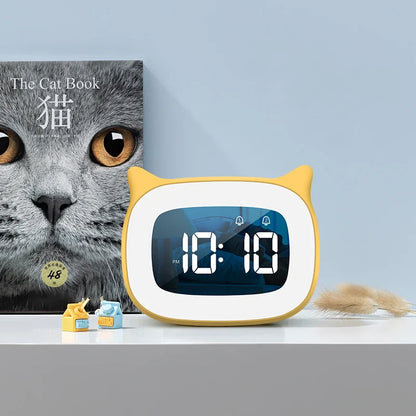 Adorable Cat Alarm Clock with USB Charging & Night Light-Product Type: Alarm Clock-1-Colydia